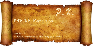 Pákh Katinka névjegykártya